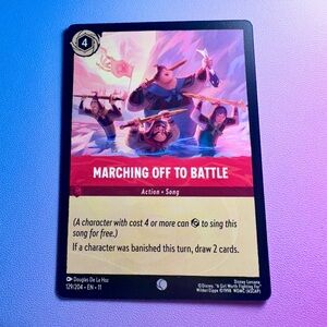 marching off to battle [mulan] - 129/204 (common) — lorcana: winterspell